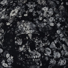 Load image into Gallery viewer, Pocket-square Skullflowers in Grayscale by Paul Ryan Trani