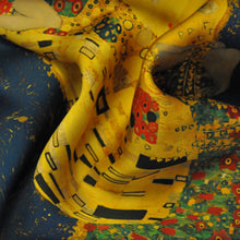 Load image into Gallery viewer, Pocket Square - Anniversary - Italian Silk Scarf - The Kiss - Gustav Klimt - Love Handkerchief