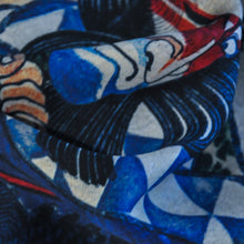 Load image into Gallery viewer, Pocket Square - Asian Heritage - Ancient Japanese Wood Block Art - Silk Scarf - Italian Silk - Gift Handkerchief Samurai