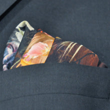 Load image into Gallery viewer, Pocket-square Day of the Dead - Silk Scarf Día de Muertos or Día de los Muertos Theme Custom by Paul Trani