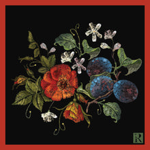 Load image into Gallery viewer, Pocket Square - Human Existence; Poppy, Plums, Cherry Blossoms; Mortality, Death, and Hope