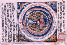 Load image into Gallery viewer, Pocket Square - Silk Scarf - Handkerchief - God Seated and Serpent - Old Manuscript and Calendar Graphic Silk Square