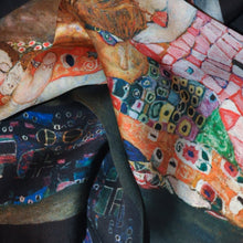 Load image into Gallery viewer, Pocket Square - Silk Scarf - Death and Life - Gustav Klimt - Funeral - Death Anniversary