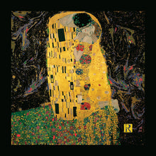 Load image into Gallery viewer, Pocket Square - Anniversary - Italian Silk Scarf - The Kiss - Gustav Klimt - Love Handkerchief