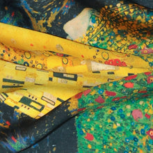 Load image into Gallery viewer, Pocket Square - Anniversary - Italian Silk Scarf - The Kiss - Gustav Klimt - Love Handkerchief