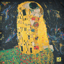 Load image into Gallery viewer, Pocket Square - Anniversary - Italian Silk Scarf - The Kiss - Gustav Klimt - Love Handkerchief