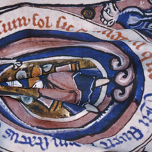 Load image into Gallery viewer, Pocket Square - Silk Scarf - Handkerchief - God Seated and Serpent - Old Manuscript and Calendar Graphic Silk Square