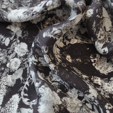 Load image into Gallery viewer, Pocket-square Black and White Skullflowers by Paul Trani