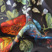 Load image into Gallery viewer, Pocket Square - Human Existence; Poppy, Plums, Cherry Blossoms; Mortality, Death, and Hope