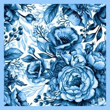 Load image into Gallery viewer, Pocket Square - Good Fortune &amp; Happy Marriage: Peonies
