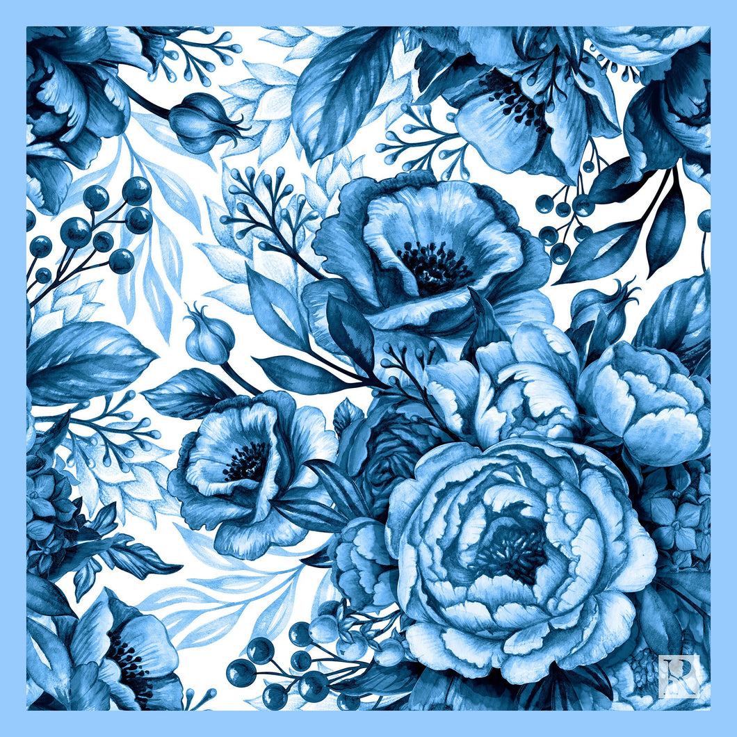 Pocket Square - Good Fortune & Happy Marriage: Peonies