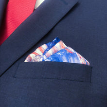 Load image into Gallery viewer, Pocket Square - NYC 5th Ave American Flags in the Rain 1917 Pocket Square
