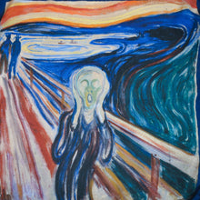 Load image into Gallery viewer, Pocket Square - Silk Scarf - Handkerchief - Edvard Munch&#39;s The Scream - Symbolism of our Troubled Times - Gift
