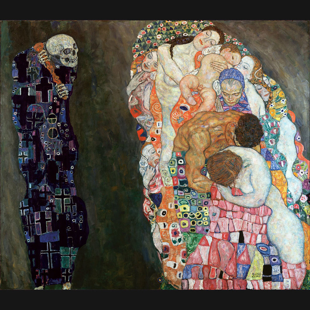 Pocket Square - Silk Scarf - Death and Life - Gustav Klimt - Funeral - Death Anniversary