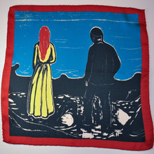 Load image into Gallery viewer, Pocket Square - Silk Scarf - Edvard Munch&#39;s The Lonely Ones  - Lost Love, Jealousy, Abandonment – Handkerchief
